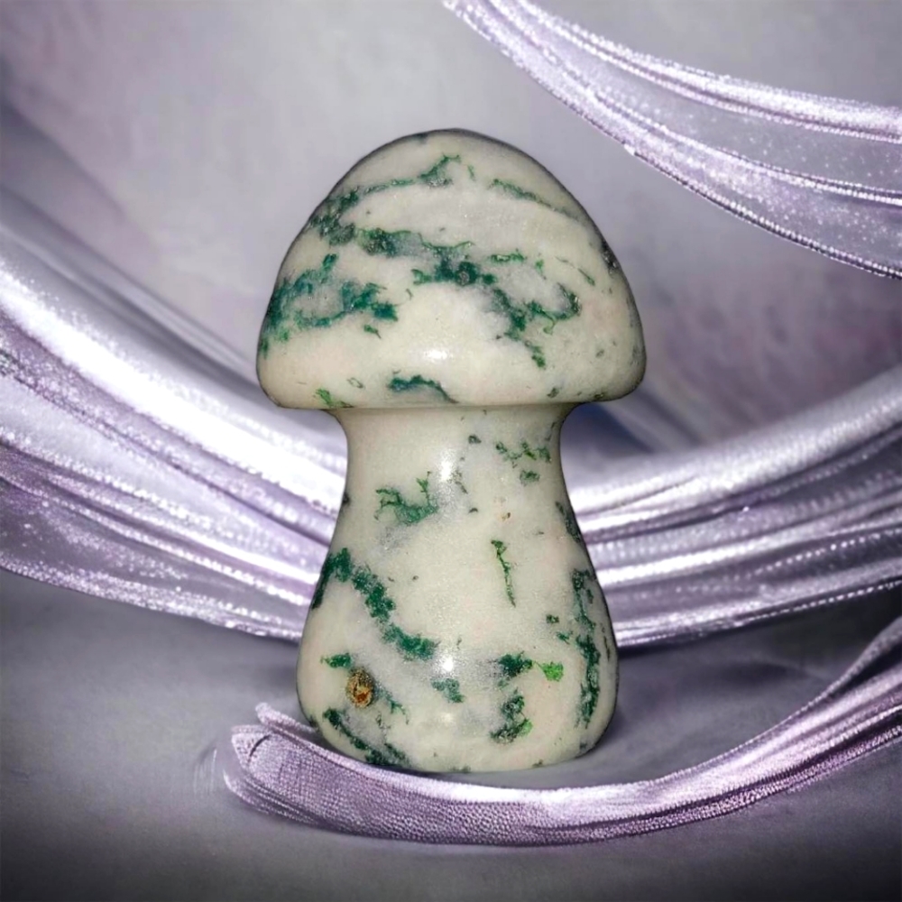 Small Tree Agate Mushroom Carving
